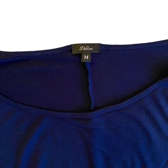 EUC Stretchy Navy Storm Waist Hugging Top - Picture 4 of 6